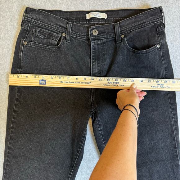 Levi’s 505 Straight Leg Jeans Women’s Size 12 Black Mid Rise Stretch Casual Mom - Picture 7 of 15